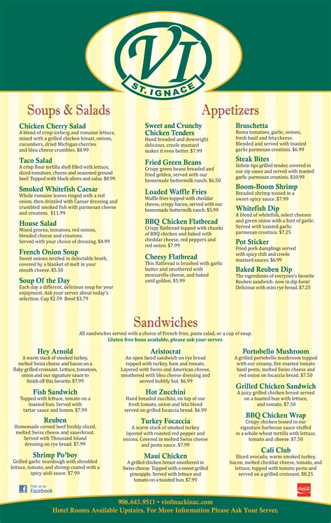 Village Inn menu